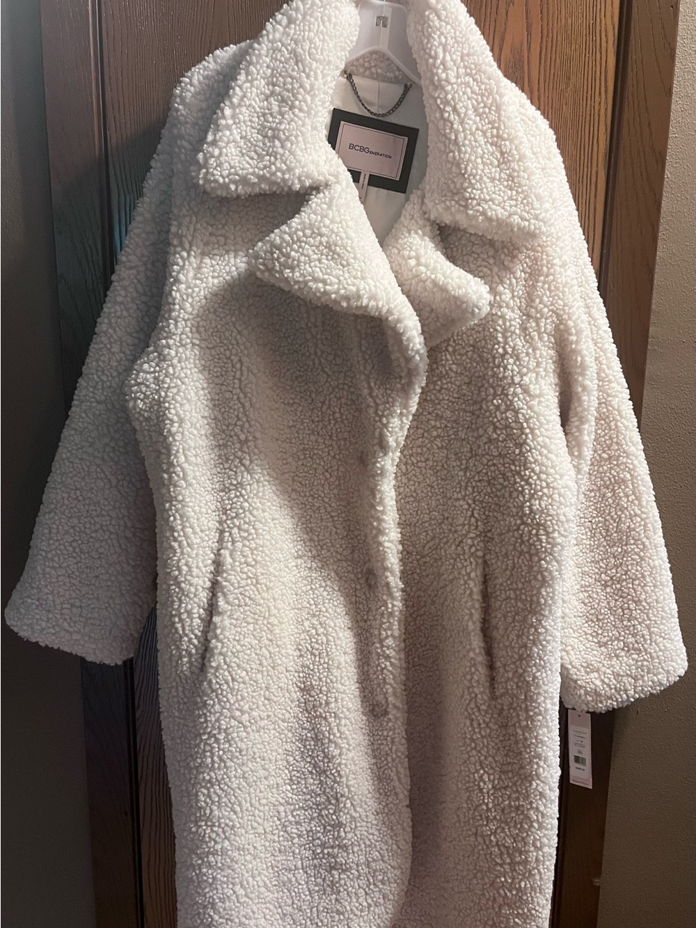 BCBGeneration Cream Sherpa Trench Coat New 3x Gorgeous coat!